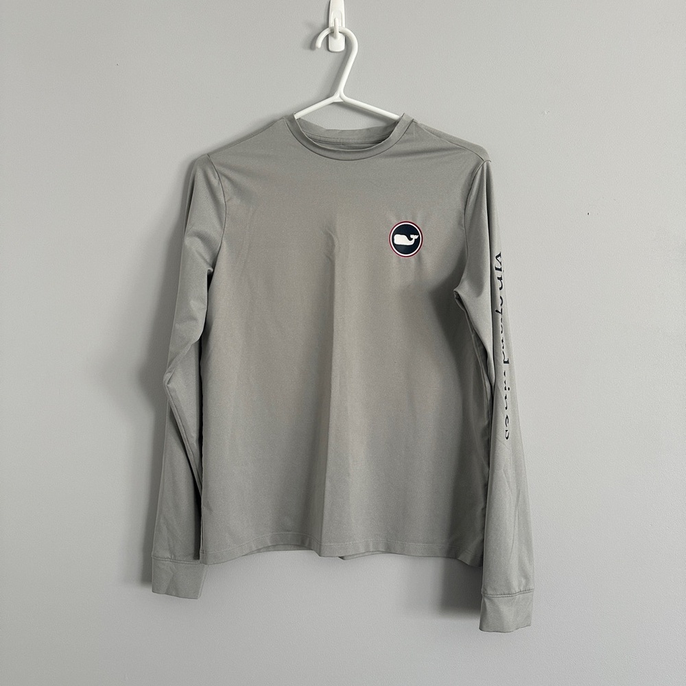 Vineyard Vines Grey Boys Large SPF Performance Long Sleeve Rash Guard 12-14 - Picture 4 of 5